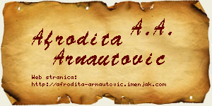 Afrodita Arnautović vizit kartica